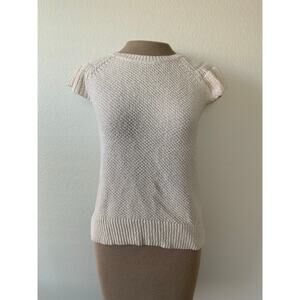 Madewell Flutter-Sleeve Sweater Tank | Cream | Small